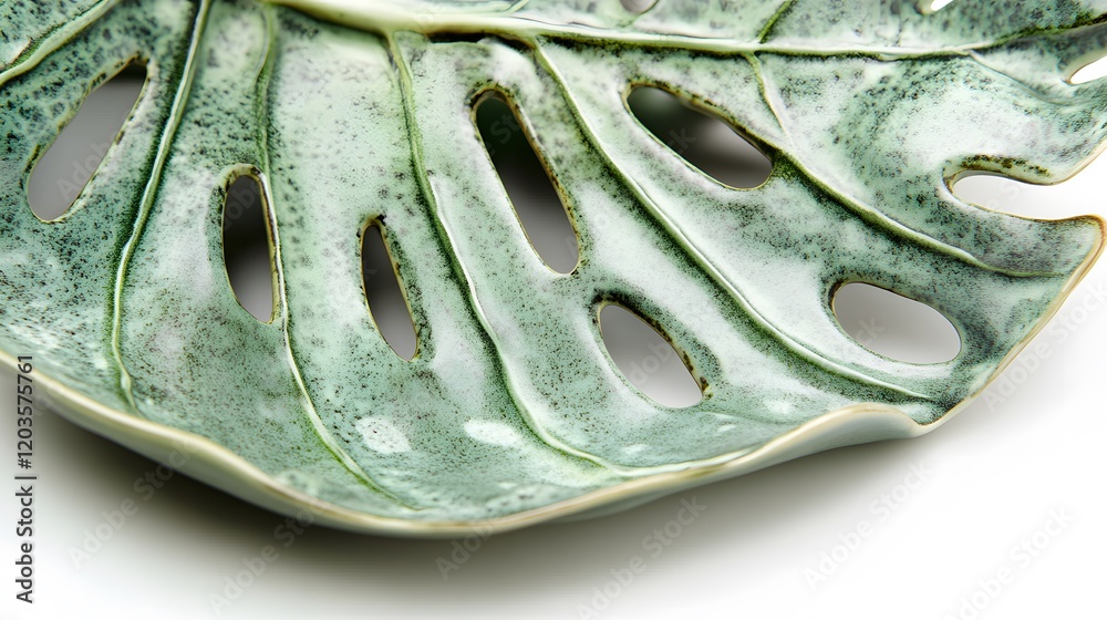 Obraz premium Ceramic Monstera Leaf Dish Artistic Design