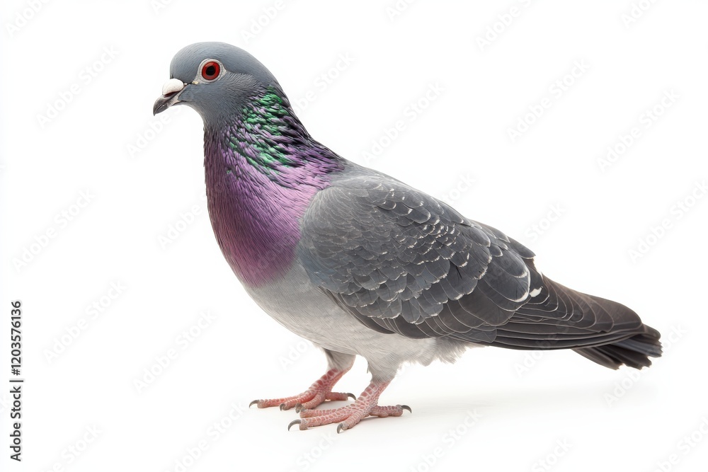 Elegant gray pigeon with iridescent feathers. Elegant gray pigeon with iridescent feathers.