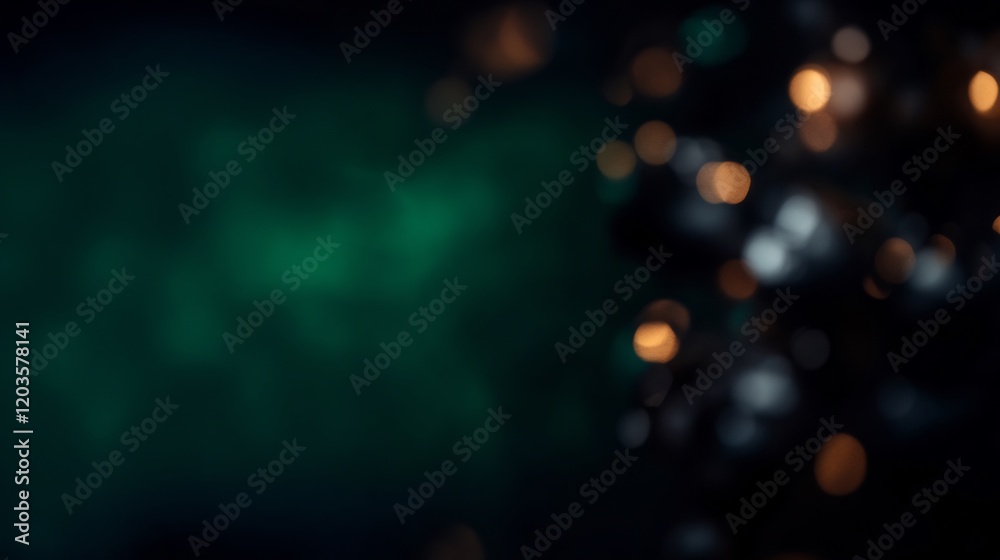 Dark teal background subtly glows with warm golden bokeh lights. AI Generated Dark teal background subtly glows with warm golden bokeh lights. AI Generated