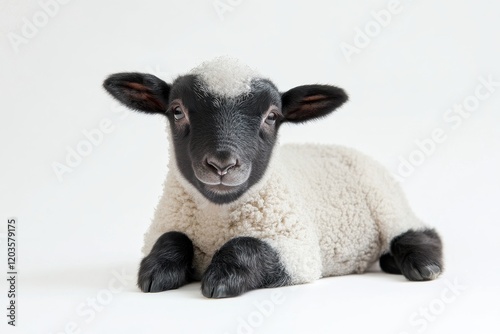Adorable black-faced lamb