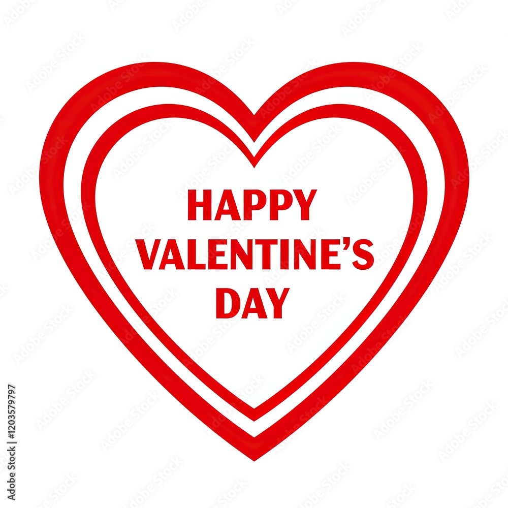 Valentine's Day Heart: A bold red heart with a white outline, adorned with the heartfelt message Valentine's Day Heart: A bold red heart with a white outline, adorned with the heartfelt message