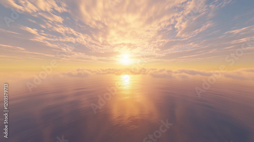 Aerial Sunrise Over Cloud Layer
