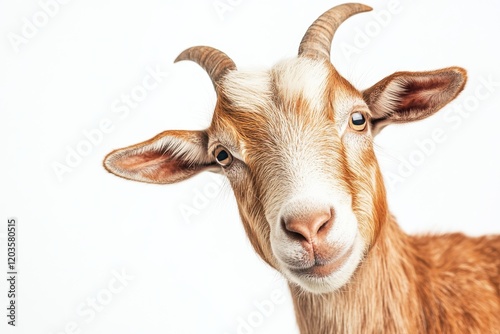 Curious goat peeking from the side
