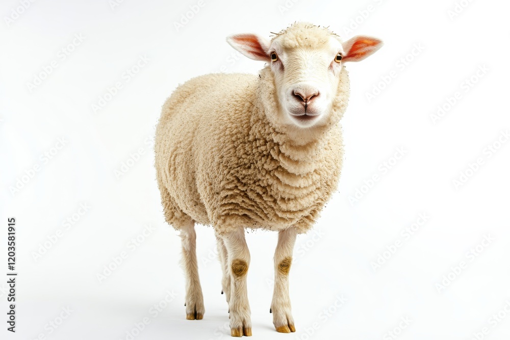 Cream-colored sheep in a studio shot. Cream-colored sheep in a studio shot.