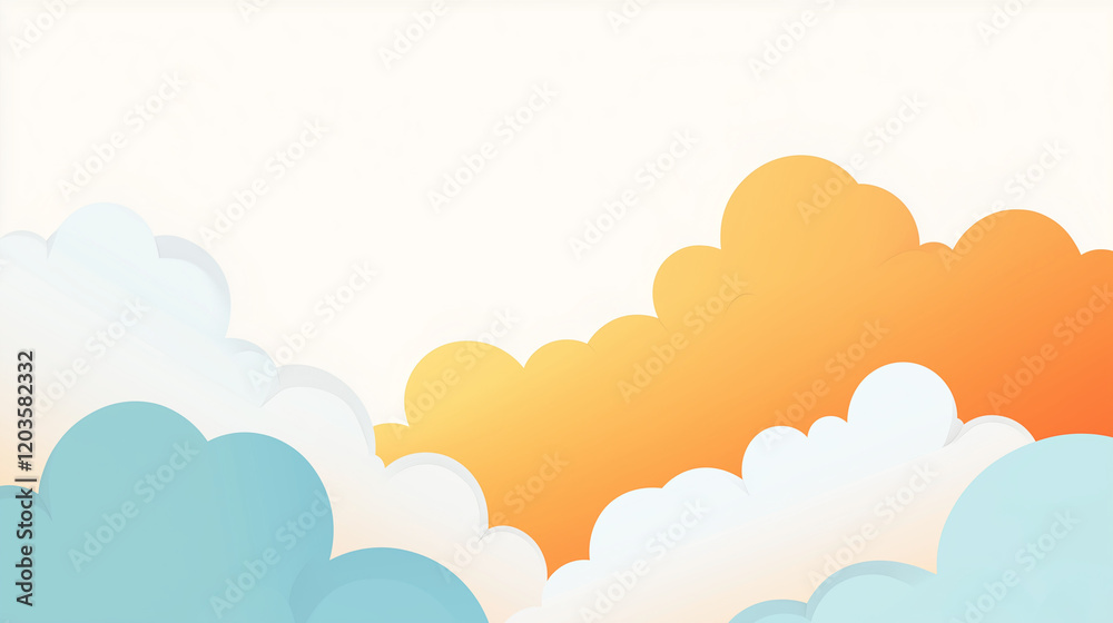 Warm Toned Aesthetic Sky and Clouds Illustration Background Warm Toned Aesthetic Sky and Clouds Illustration Background