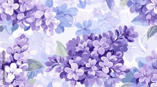 Mini Lilac Blossom Pattern, delicate pastel purple florals create a charming, seamless design perfect for textiles and home decor.