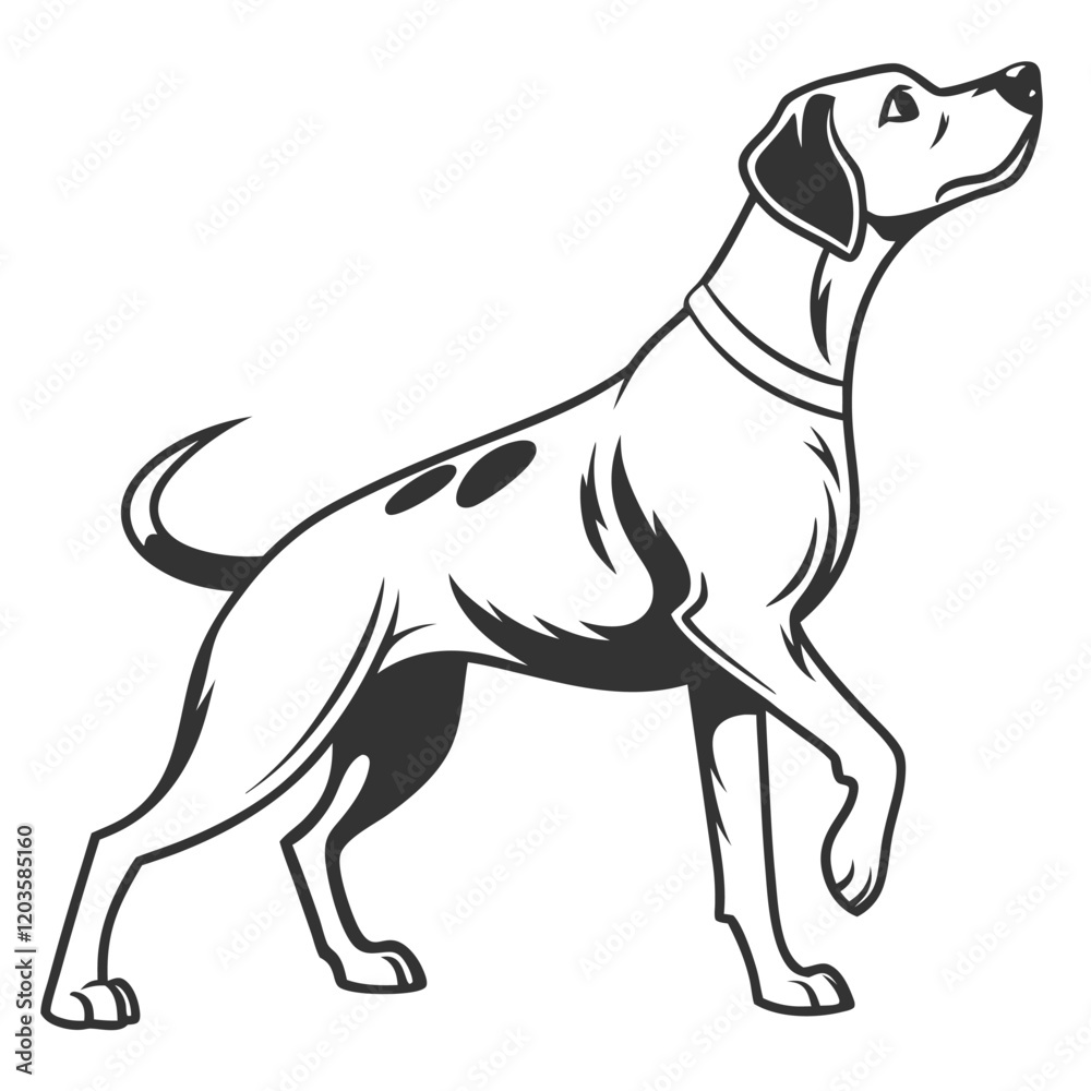 Obraz premium Elegant Black and White Silhouette of a Hunting Dog