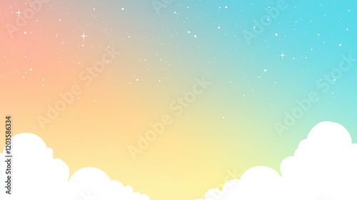 Clouds and Sunset Sky Over Horizon