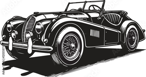 Classic vintage sports car silhouette vector illustration isolated vector