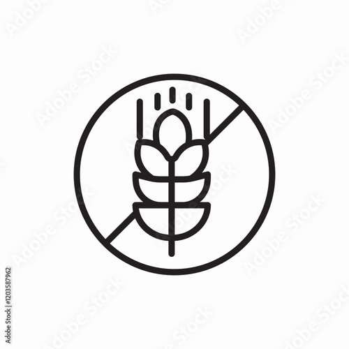 No gluten free food icon vector sign