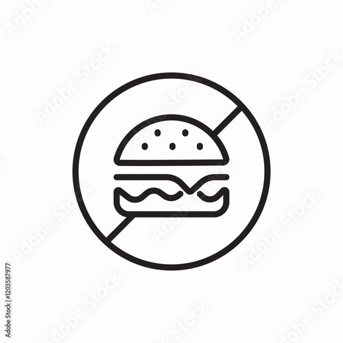 No burger fast food icon vector sign