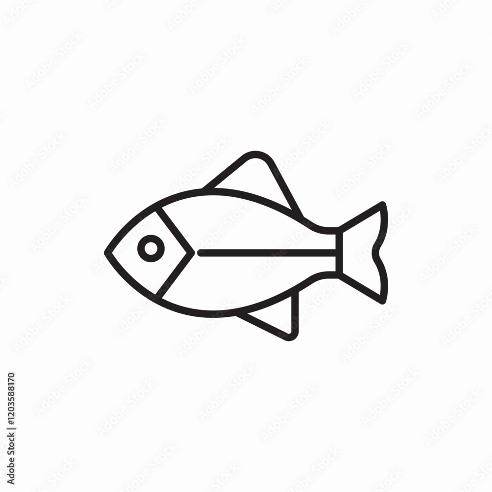 Fresh fish seafood food icon vector sign Fresh fish seafood food icon vector sign