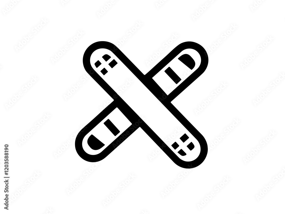 Band-aids illustration in minimalistic style on white background with copy space Band-aids illustration in minimalistic style on white background with copy space