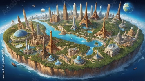 The world's most famous landmarks are all located

 photo
