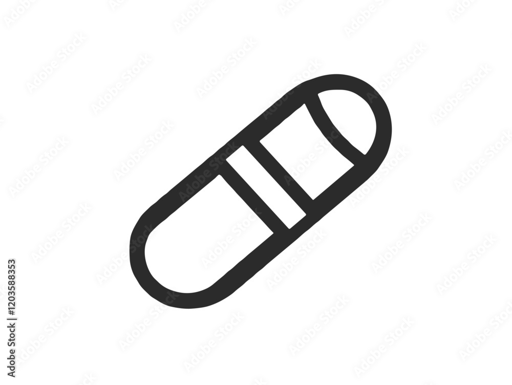 Capsule illustration in minimalistic style on white background with copy space Capsule illustration in minimalistic style on white background with copy space