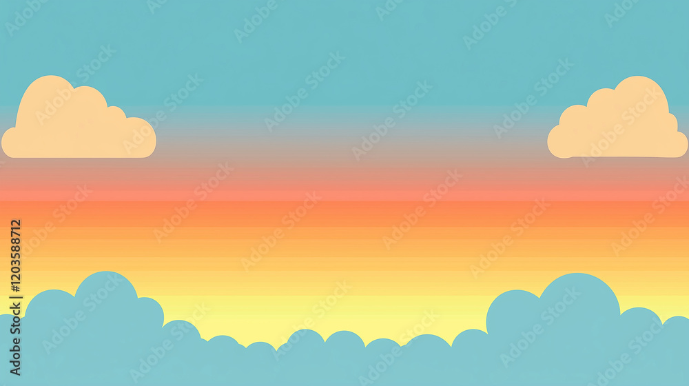 Clouds and Sunset Sky Over Horizon Clouds and Sunset Sky Over Horizon
