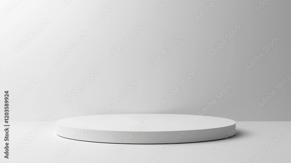 Minimalist White Round Platform on Simple White Background
Minimalist White Round Platform on Simple White Background