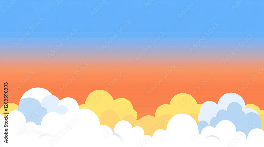 Clouds and Sunset Sky Over Horizon Clouds and Sunset Sky Over Horizon