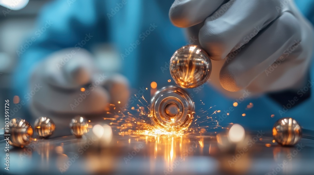 A dramatic image featuring flying metal sparks during a machining process, representing the creativity and intensity of engineering in action and workmanship. A dramatic image featuring flying metal sparks during a machining process, representing the creativity and intensity of engineering in action and workmanship.