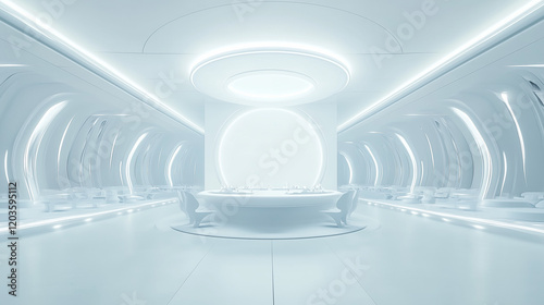 futuristic white architectural structure background