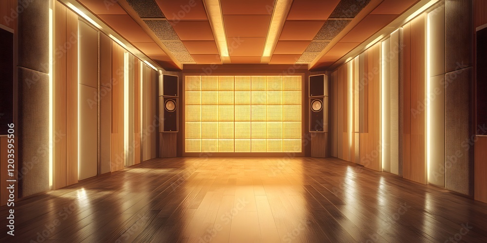Elegant and Acoustically Optimized Interior Studio Space for Music Recording and Production Elegant and Acoustically Optimized Interior Studio Space for Music Recording and Production