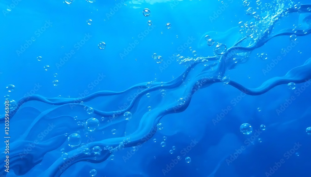 Blue Water Swirling With Air Bubbles Abstract Blue Water Swirling With Air Bubbles Abstract