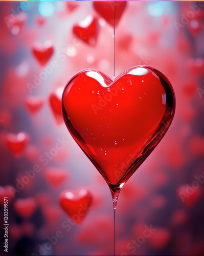 red hearts valentine day love bokeh background