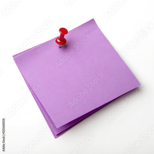 purple paper note with red push pin