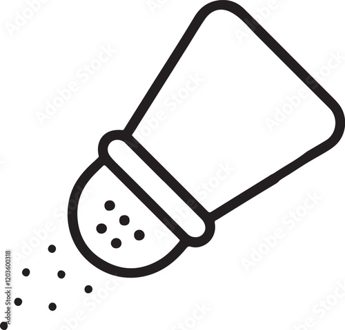  Salt shaker Flat line art icon vector style isolated on white