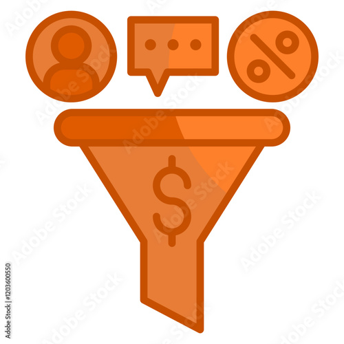 Sales Funnel  Icon Element For Design