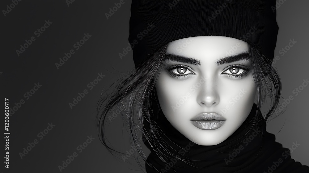 captivating black and white portrait close up editorial flawless skin exquisite features cinematic lighting Ultra-Realistic Photo Realistic highly detailed captivating black and white portrait close up editorial flawless skin exquisite features cinematic lighting Ultra-Realistic Photo Realistic highly detailed