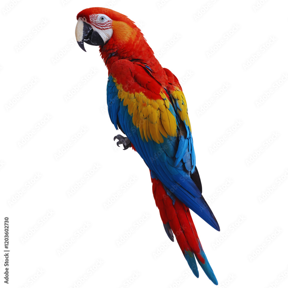 Fototapeta premium Macaw parrot isolated on transparent background