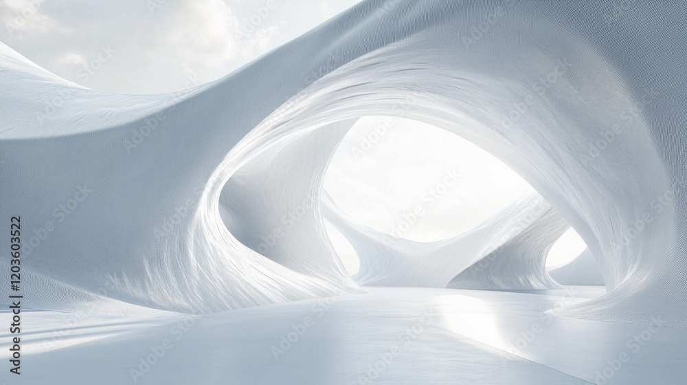 Obraz premium futuristic white architectural structure background