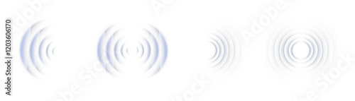 WiFi Wave Light Effect: Transparent Neon Circle Symbol for Wireless Connection - Radar or Sonar with Beep Technology