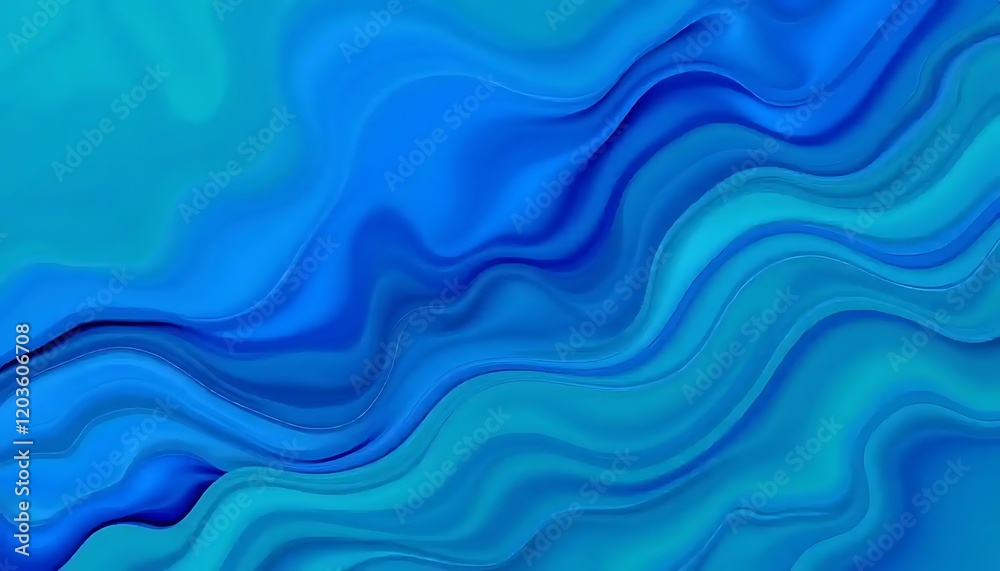 Fototapeta premium Abstract Blue Wavy Liquid Design Background
