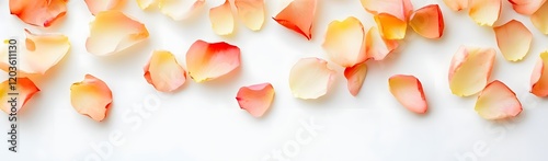 Wallpaper Mural A scattering of delicate rose petals on a smooth white surface, evoking beauty and romance. Torontodigital.ca