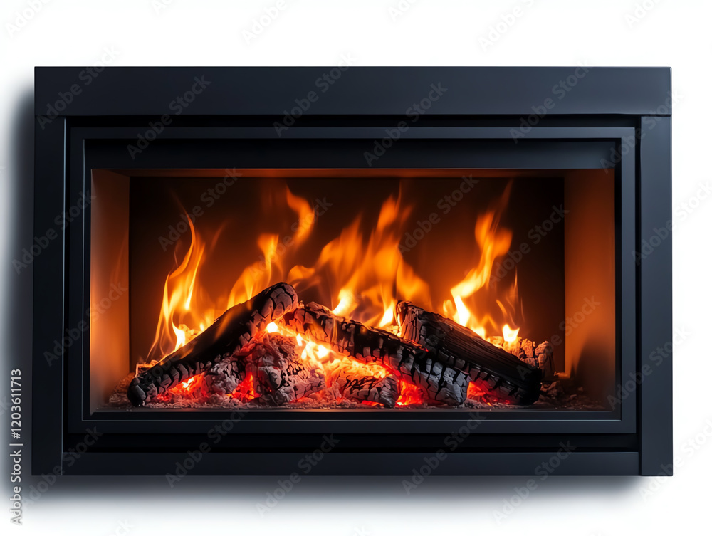 A cozy fireplace with crackling flames creating a warm atmosphere in a modern home setting, perfect for relaxation and comfort. A cozy fireplace with crackling flames creating a warm atmosphere in a modern home setting, perfect for relaxation and comfort.