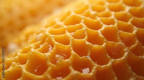 Honeycombs, macro photography, honeycombs with honey, background.