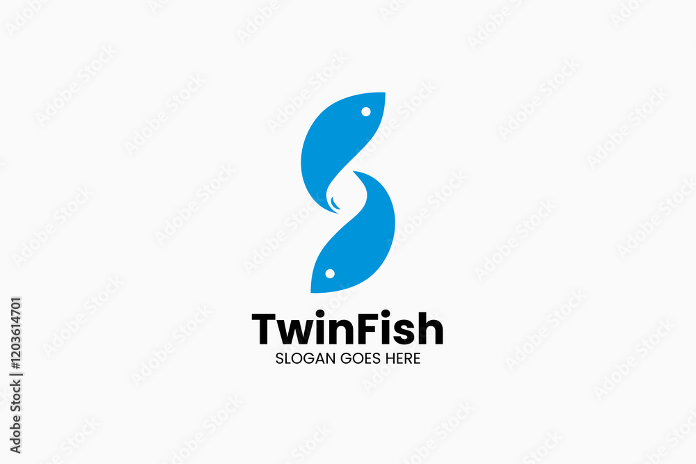 Twin Fish Logo. Vector Illustration Twin Fish Logo. Vector Illustration