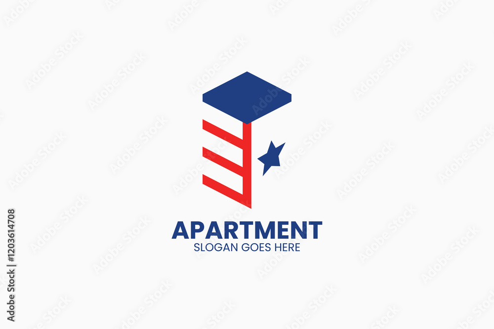 American Apartment Logo. Vector Illustration