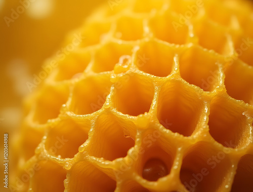 Honeycombs, macro photography, honeycombs with honey, background.
