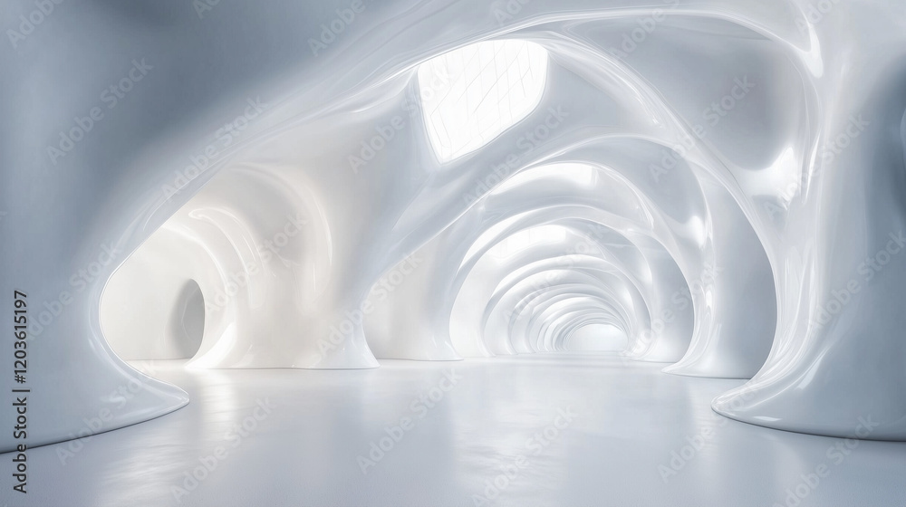 Fototapeta premium futuristic white architectural structure background