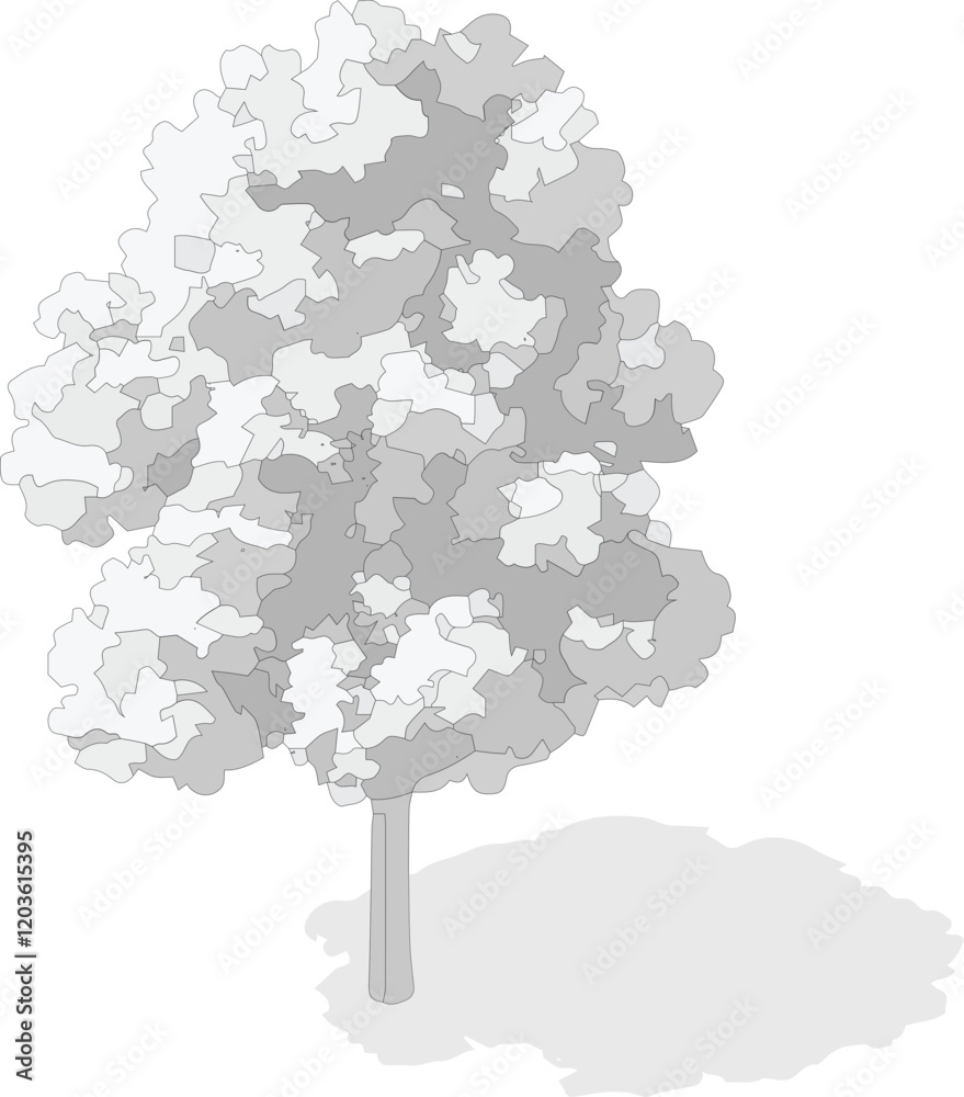 Axonometric tree, isometric tree, isolated tree,vector