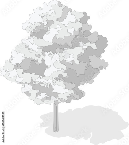 Axonometric tree, isometric tree, isolated tree,vector