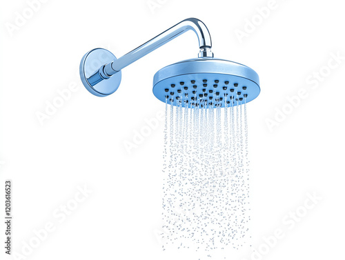 A modern shower head disperses refreshing water, enhancing the daily bathing experience and promoting relaxation. photo