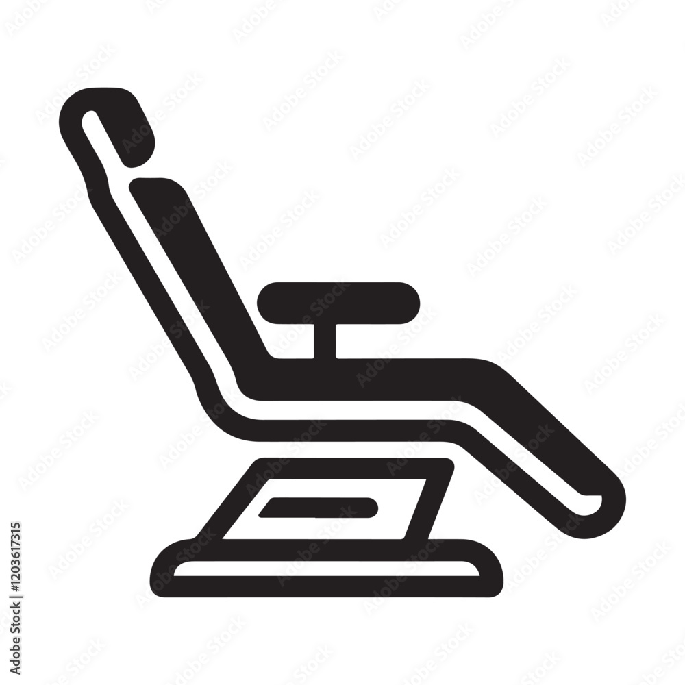 Hospital and medical health care Dental Chair icon silhouette vector illustration Hospital and medical health care Dental Chair icon silhouette vector illustration