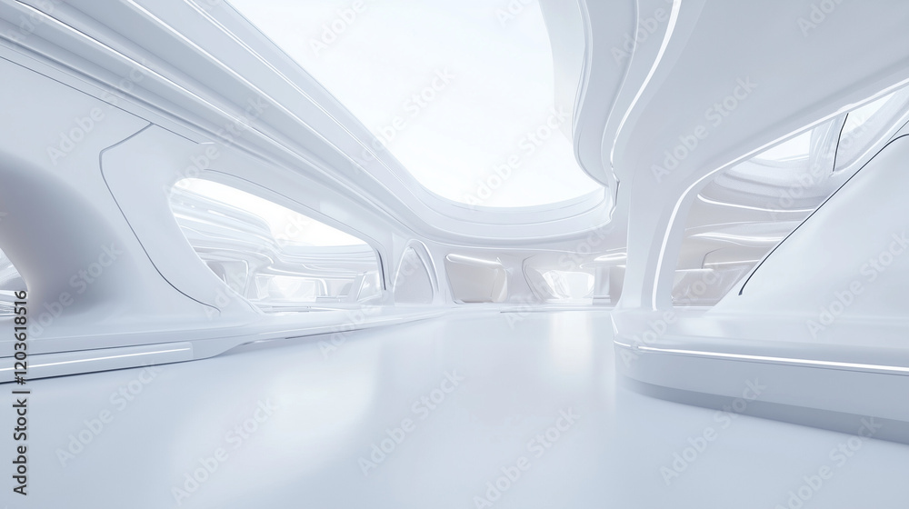 Naklejka premium futuristic white architectural structure background