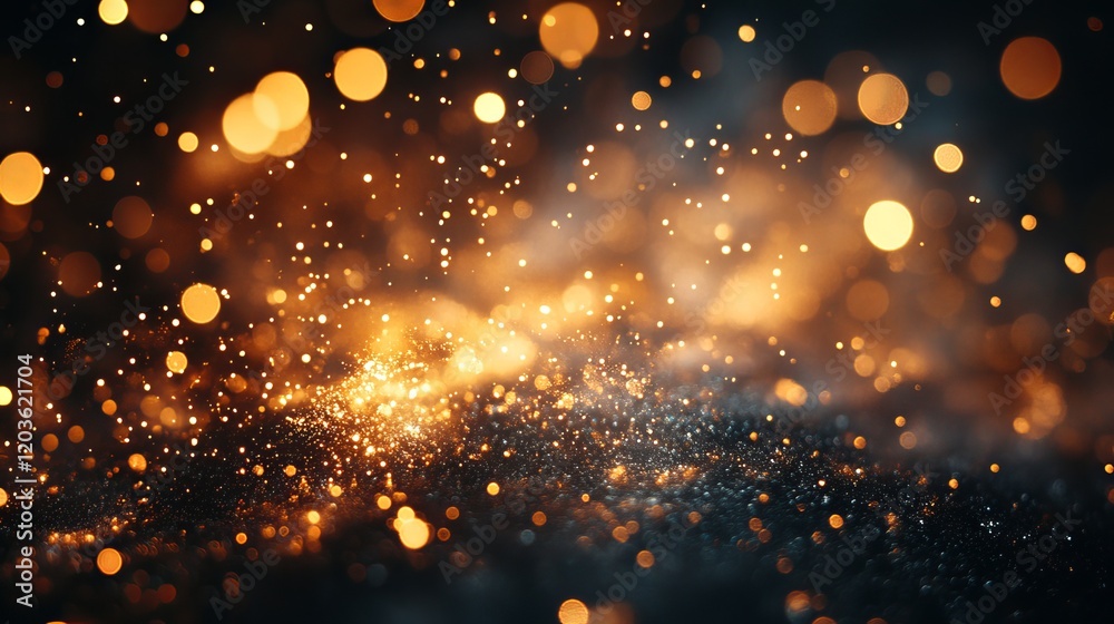 Fototapeta premium Abstract Festive Golden Bokeh Background