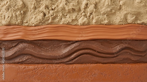 Layered Earth Tones Texture Background, Sand, Clay, and Brown Hues