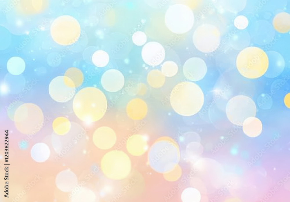Obraz premium Pastel gradient, blending light blue, green, and yellow for calming design projects. Its blurred, minimalistic style suits vector art, providing an elegant base layer with high resolution